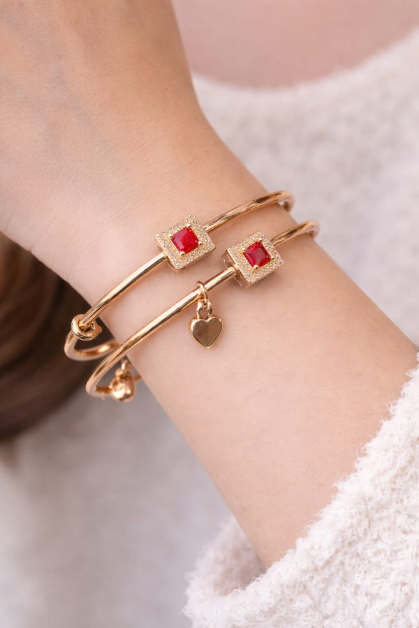 Ruby Heart Bangles